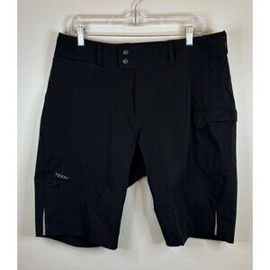 TERRY Metro Relaxed Black Bicycle Shorts Women XXL Nylon 11.5" Inseam Cycling